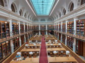 2024, Rakousku, pohled do hlavní studovny univerzitní knihovny v Grazu.