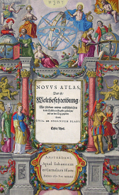 Titulní list prvního svazku díla Novus Atlas vydaného v Amstrodamu Johannem a Corneliem Blauevem