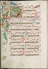 Premonstrátští řeholníci při společném zpěvu, Graduál loucký